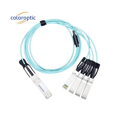 Active AOC DAC Cable 40G QSFP+ To 4 SFP+ 10G Optical Breakout Cable 24AWG