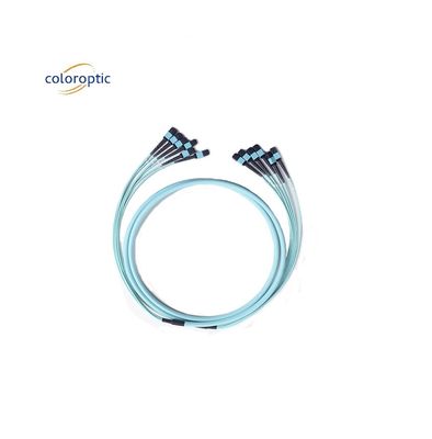 12 Core MPO Patch Cord Fiber Mode OM3 G652D Durability Over 1000 Times