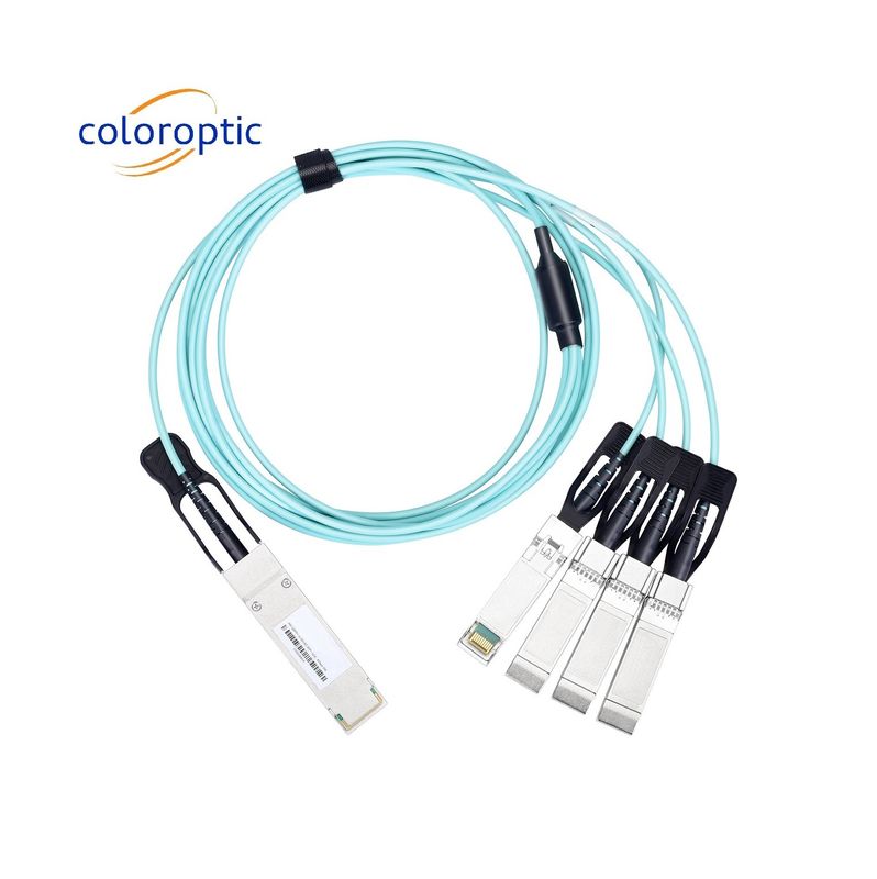 Active AOC DAC Cable 40G QSFP+ To 4 SFP+ 10G Optical Breakout Cable 24AWG