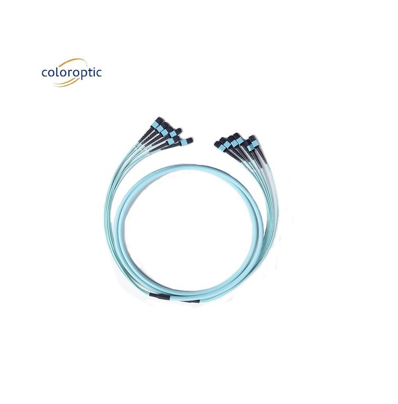 12 Core MPO Patch Cord Fiber Mode OM3 G652D Durability Over 1000 Times